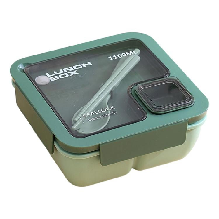 Mehrteiliger Lunchbehälter mit versiegeltem Deckel, Kunststoff, mikrowellengeeignet, zur Trennung von heißen und kalten Speisen