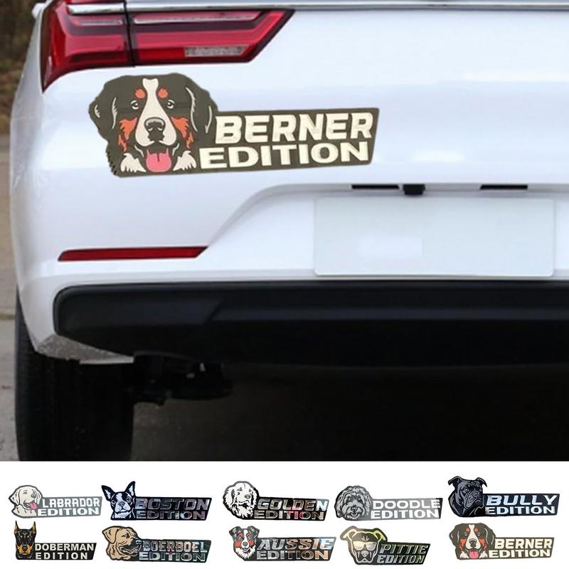 Dog Badge Sticker Acrylic Cute 3D Dog Emblem Precise Cut Fun Car Exterior Decorations Rectangle Car Emblems And Badges For Cars
