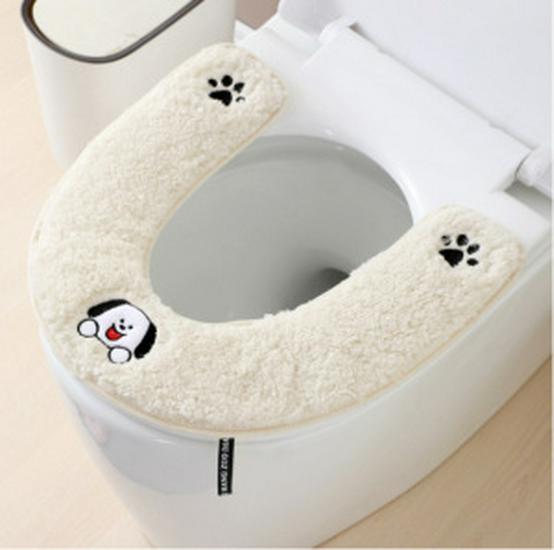EVA Waterproof Antibacterial Toilet Seat Cover - Washable, Universal, Cute Design, Adhesive Cushion for All Seasons
