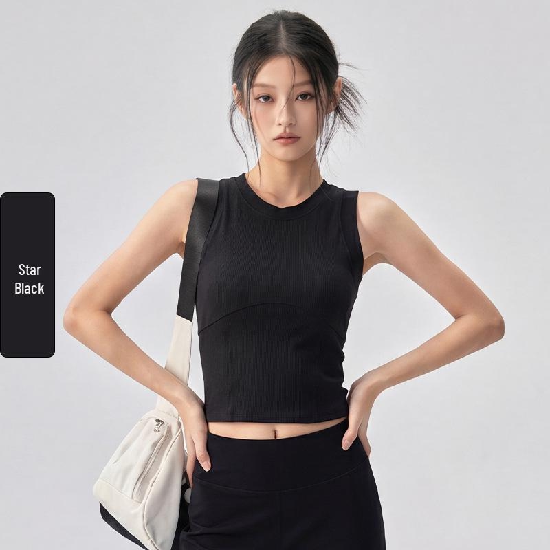 High-Intensity Short Sleeve Yoga One-Piece Bra with Hollow Back - Anti-Sagging Support