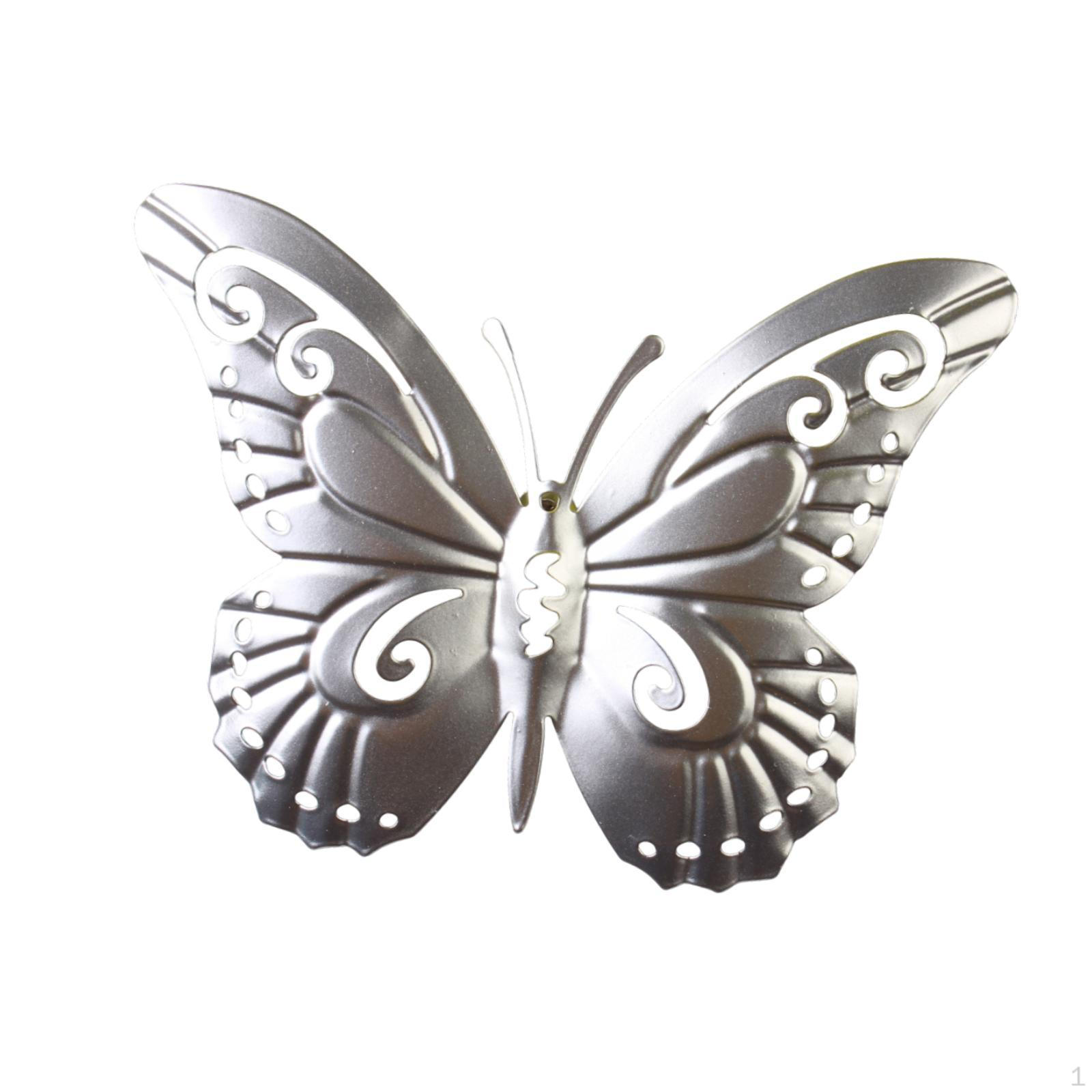 

3D Metal Butterfly Decor for Courtyard And Yard, Wall Hanging Sculpture серебряный