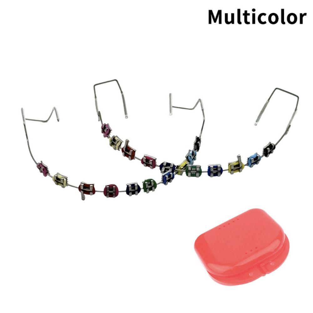 With Metal Wires Orthodontic Ligature Ties Colorful Metal Bracket Temporary Tooth Decoration Teeth