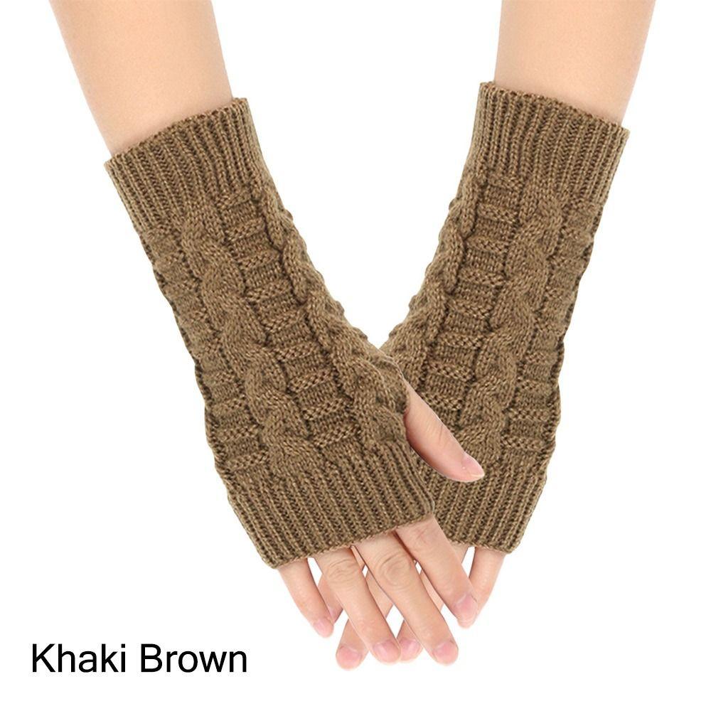 Knitted Fingerless Ladies Gloves Warm Hand Warmer Classic Finger Fingerless Gloves  for Women