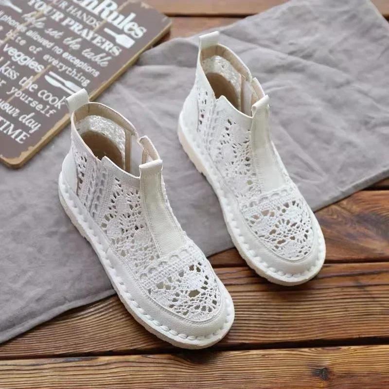 Women Summer Shoes Breathable Mesh Boots Lace Walking Shallow 2025 New Solid Non Slip Casual Shoes 35-40 Vulcanize Shoes