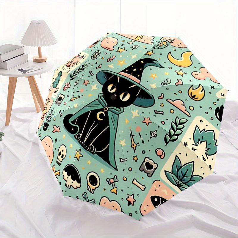

1pc Witchcraft Magic Automatic Open 8-Rib Windproof Umbrella, Travel & Commuting, Suitable for All Seasons