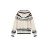Fair Island Jacquard Hooded Knitted Sweater Women's Autumn and Winter Wear Loose Lazy Wind Thickened Top Cardigan Jacket