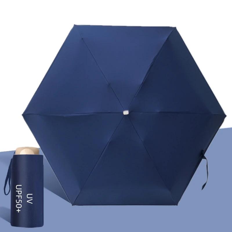 Parasol UPF50+ Mini Kieszonkowy Parasol Przeciwsłoneczny Przenośny Winyl Składany Deszczowy Podróżny Parasol Ochrona UV Parasol Kapsułkowy