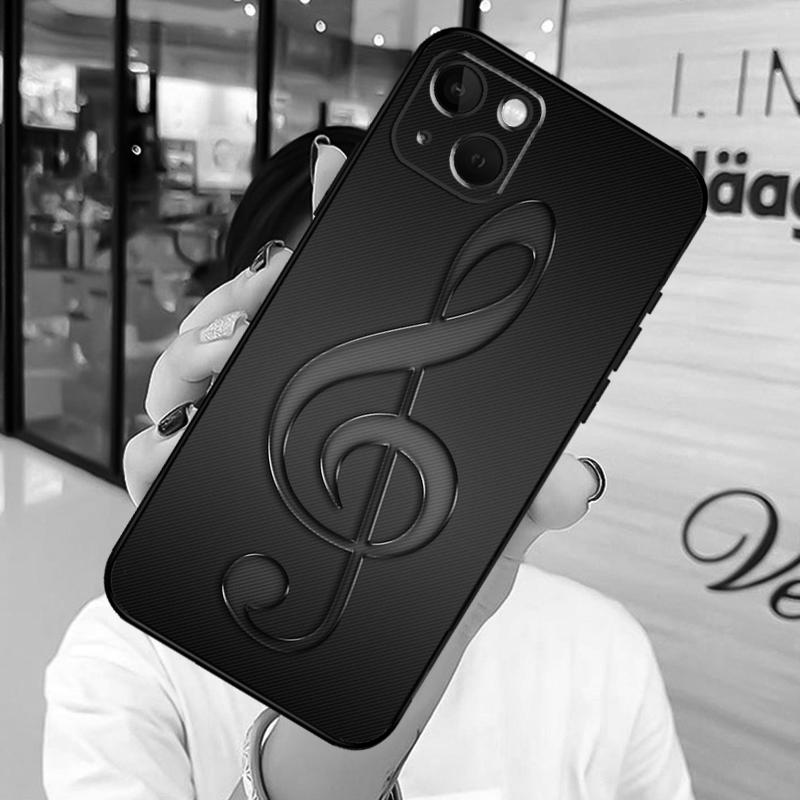 Music Notes Phone Case on For iPhone 13 12 11 14 15 Pro Max 8 7 Plus SE 2020 XR X XS MAX Soft Back Cover