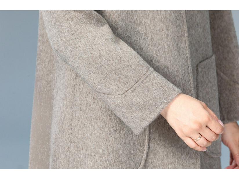 2025 New Autumn/Winter Double-Sided Cashmere Coat for Middle-Aged & Elderly Women - Mid-Length, High-End Wool Overcoat