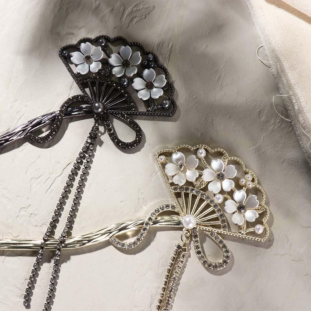 Fork Ancient Fan Fringe Hairpin Antique Style Hair Stick Retro Temperament Hairpin Hanfu Step Shake