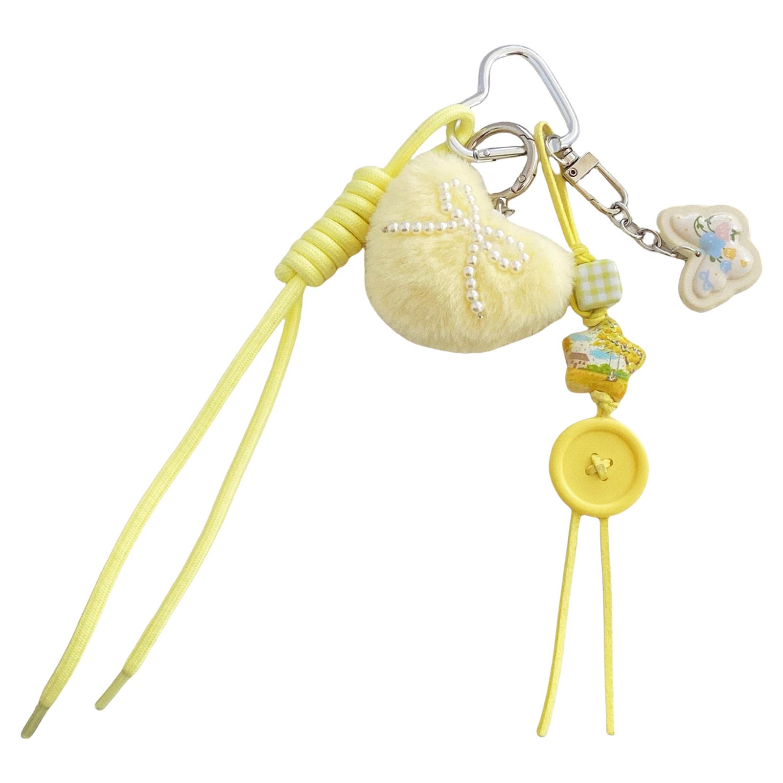 

Стильный брелок-подвеска в форме сердца, украшение для кошелька, уникальный держатель для ключей, идеально подходит для рюкзаков, кошельков или домашнего декора. жёлтый