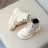 Kinder Stiefeletten Mode Vielseitig Jungen Mädchen Motorradstiefel Einfarbig 2024 Neu Kinder Kurze Stiefel PU-Leder Dicke Sohle