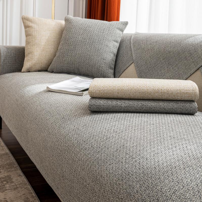 Sofakissen aus Baumwollleinen im japanischen Stil für das Wohnzimmer, für alle Jahreszeiten, universell einsetzbar, einfarbig, Handtuch, rutschfester Sofabezug