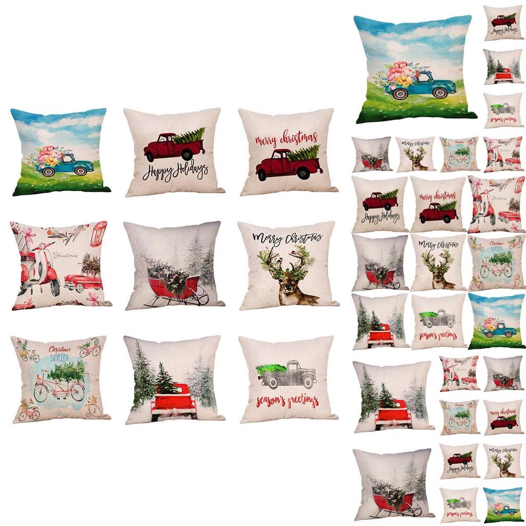 Capas de Almofada de Linho Luxuosas de Natal Para Sofá e Carro Belo Design Festivo