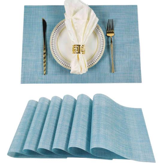 Heat Resistant Placemats Reusable Wear-Resistant Stain-Proof Table Non-Slip Heat-Insulating Mats Protectors for Dining