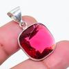 Natural Pink Rubillite Gemstone 925 Sterling Silver Jewelry Pendant 1.18" AP-16364