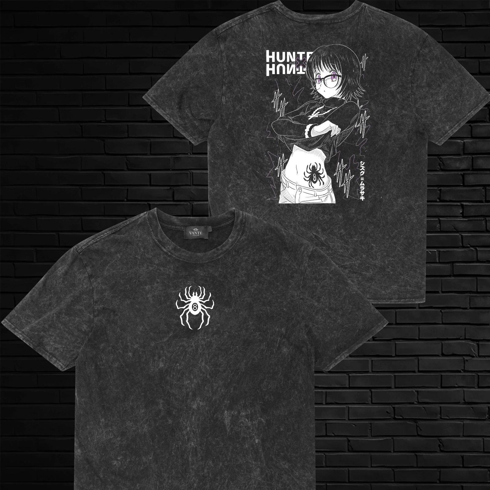Shizuku Phantom Troupe Graphic Anime T-Shirt Men Unisex Casual Cotton Acid Wash L