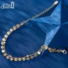 EFFIE QUEEN 925 Sterling Silver Round Bead Sequin Shiny Bracelet Daily Double Layered Chain Beads Bracelet Fashion Jewelry SB174