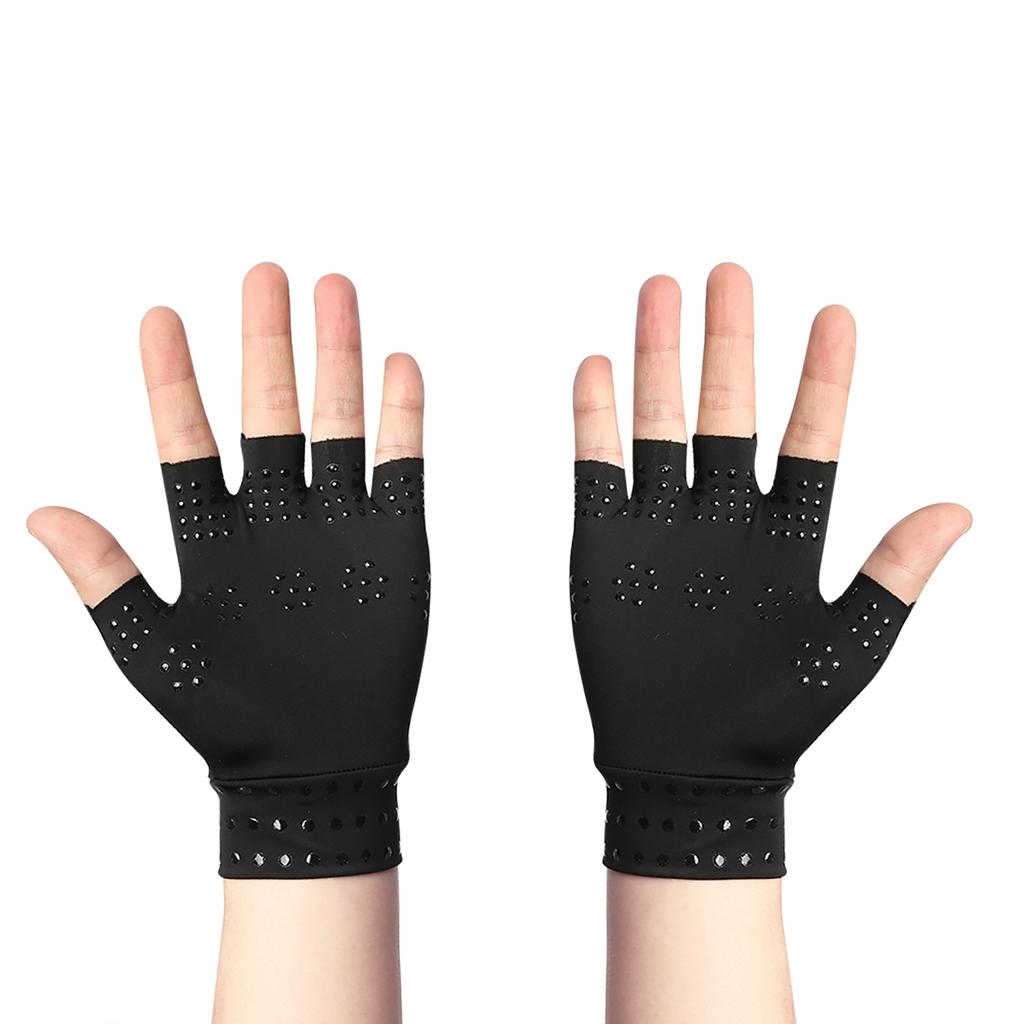 1 Pair Fingerless Gloves Unisex Nylon Compression Gloves Breathable for Daily Living Nude