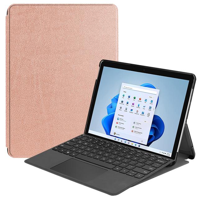 

Tablet Case for Microsoft Surface Pro 8 13 inch Filp Stand Cover Cute Solid Funda Protection Lightweight Shell Luxury PU Leather Surface Pro 8 рожевий колір золота