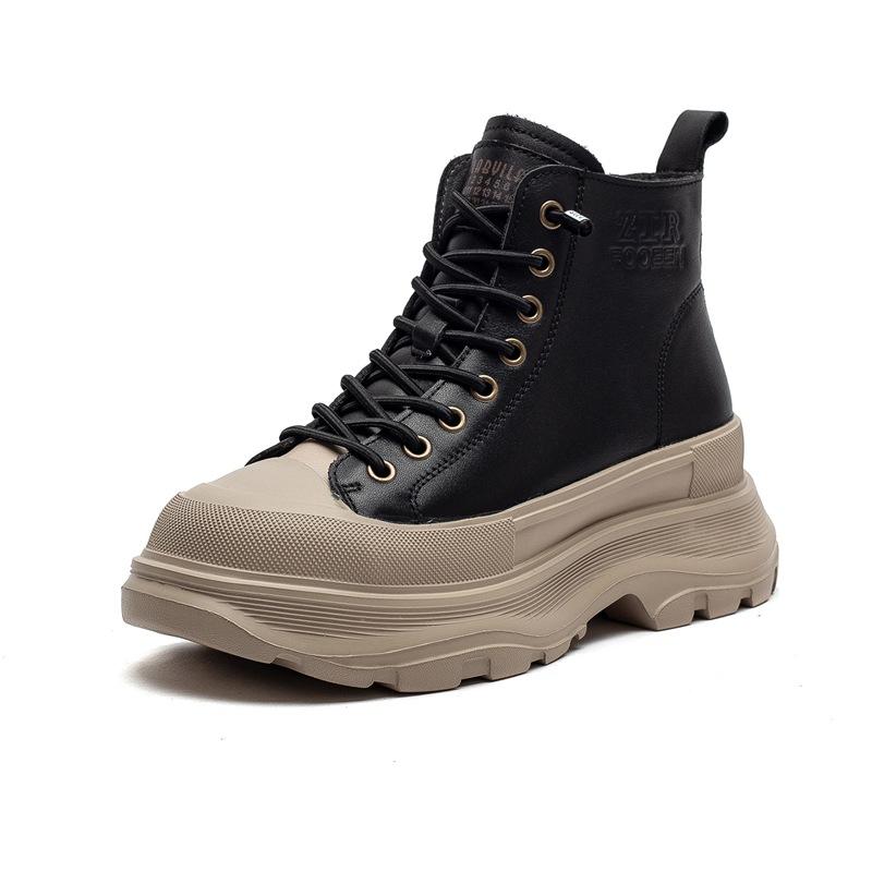 New Thick-soled Women's Boots, Round-toed Fashionable Ankle Boots, Versatile Casual Women's Shoes