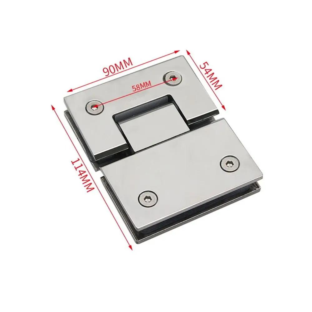Professional Stainless Steel Glass Door Hinge Silver 135 180 Degree Bathroom Clip Frameless Flat Fixtures Household
