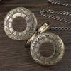 New Retro Unique Men Pocket Watch Double Scale Transparent Mechanical Pocket Watch Fob Chain