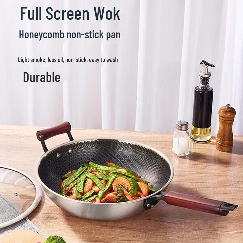 

Oumeida 316 Stainless Steel Honeycomb Non-stick Wok