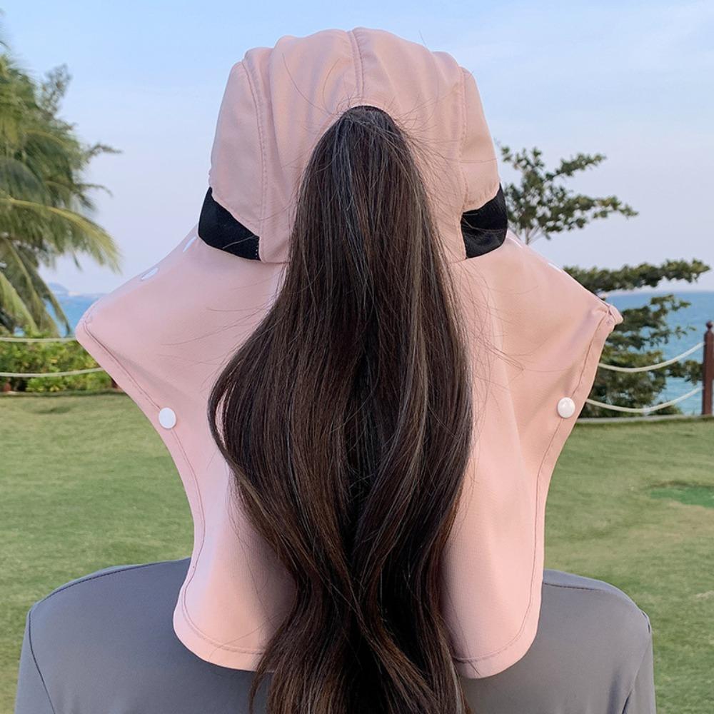 Wide-Brimmed Sunshade Shawl Cap Detachable Picking Tea Hat Sun Hat Anti-UV Cap  Travel