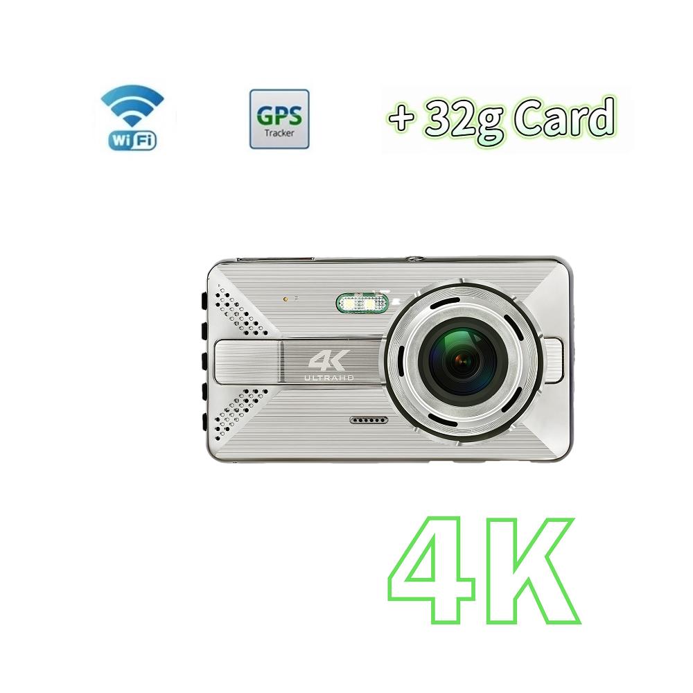 4K High-Definition-Fahrtenrekorder WIFI Drahtlose Mobiltelefonverbindung Auto Dual Lens 4-Zoll-Recorder