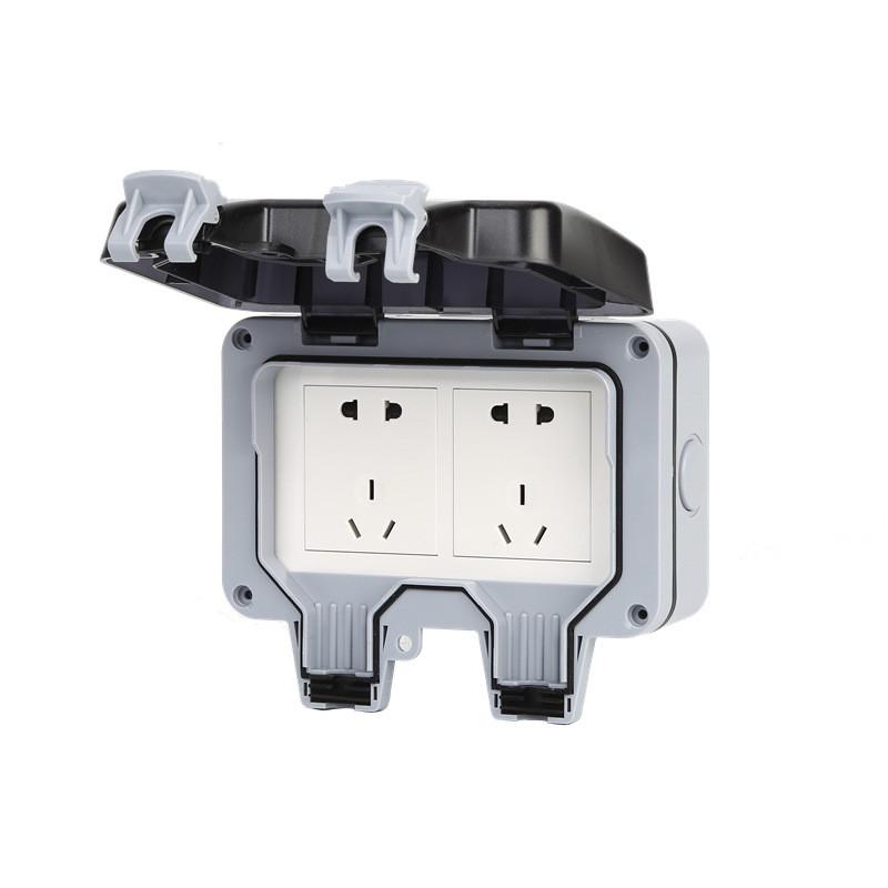 Box Flip Double Socket case IP66 Industrial Rainproof Switch Box Outdoor Waterproof Switch Socket
