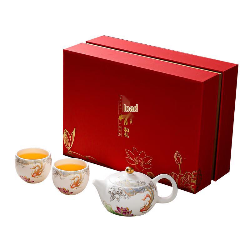 Handmade Ceramic Dragon Egg Gongfu Tea Set - Koi Design