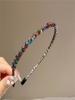 Korean Crystal Bezel Headwear Women Headband Girls Vintage Hair Bands Wide Hairband Hoop for Wedding Party Hair Accessories