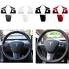 For Tesla Steering Wheel Model 3 Model Y Trim Of ABS Carbon Fiber Matte For Tesla 2022/2023 Interior Modified Accessorie Worldmu