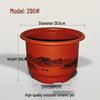 Imitation Ceramic Round Flower Pot, Brick Red Frosted Resin, Realistic Classical Landscape Style