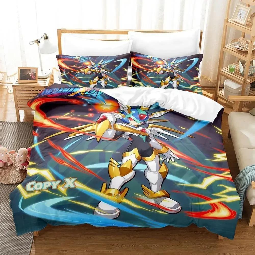 

Комплект постельного белья Mega Man X DiVE, односпальная кровать, двуспальная кровать размера «king-size», комплект постельного белья для взрослых и детей, комплект простыней с 3D-аниме 70x133cm 2pcs