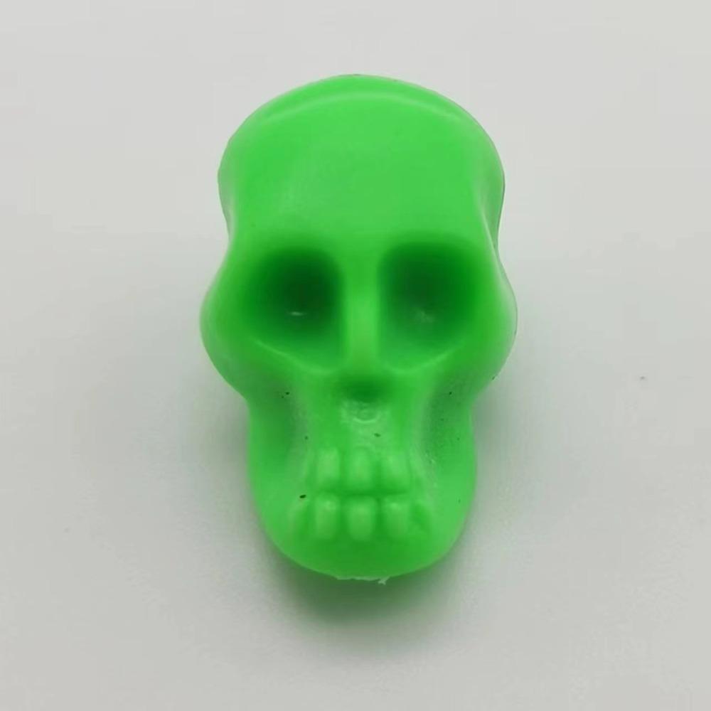 100PCS Mini Scary Skull Heads Statue Luminous Plastic Halloween Skull Miniature Figurine Pranky Prop Micro Landscape