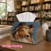 1pc, 2D Flat Printing, Tissue Box with Portrait Pattern of Furry Dog Printed Tissue Box, Suitable for Home, Car, And Party Decoration Tissue Holder, P