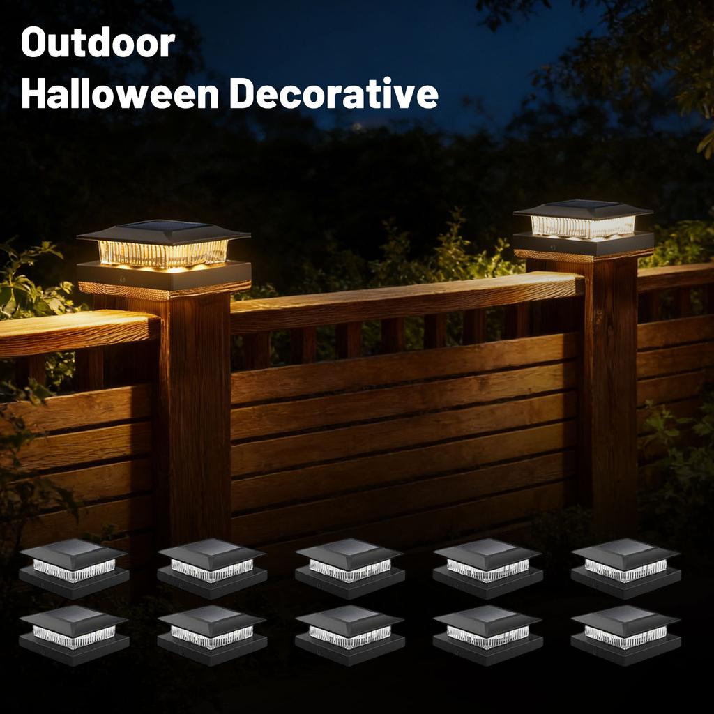 Solar Post Cap Lights Outdoor -, 4x4 Solar Fence Post Lights With RGB Color Changing, For - Patio, Yard & Garden Decor, Fit 4x4 Wood & Vinyl Posts