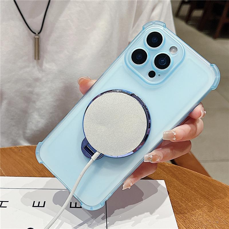 Airbag Shockproof Magnetic Gyro Bracket Holder Case For OPPO FIND X8 X8S Pro Plus X7 Ultra K13 Turbo Reno 10 Magsafe Clear Cover