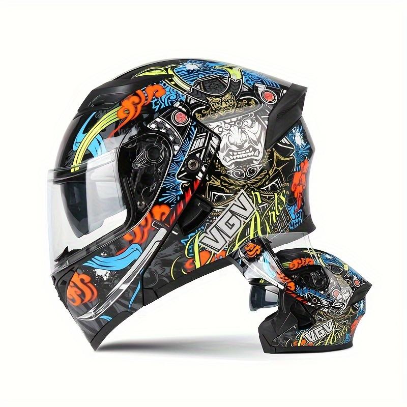 Flip Over Motorcycle Street Riding Helmet for Men and Women, Open Face Helmet, Summer Motorcycle Full Helmet, All Season Univers