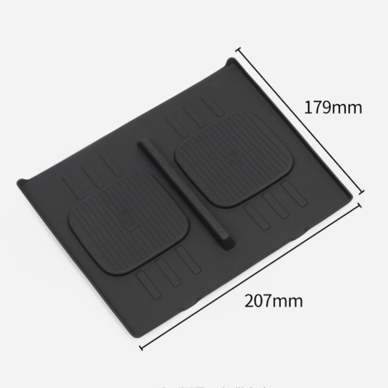 1 Piece For Hyundai Santa Fe 2024 Auto Interior Accessories Wireless Charger Mat Central Armrest Pvc Black Mats