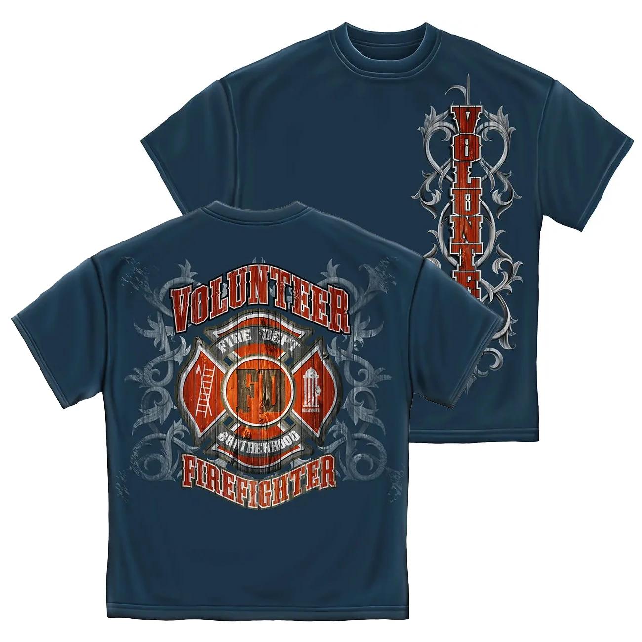 Fire Dept FD Brothers Fire Rescue Volunteer Firefighter TShirt 100 Cotton ONeck Summer Short Sleeve Casual Mens Tshirt S