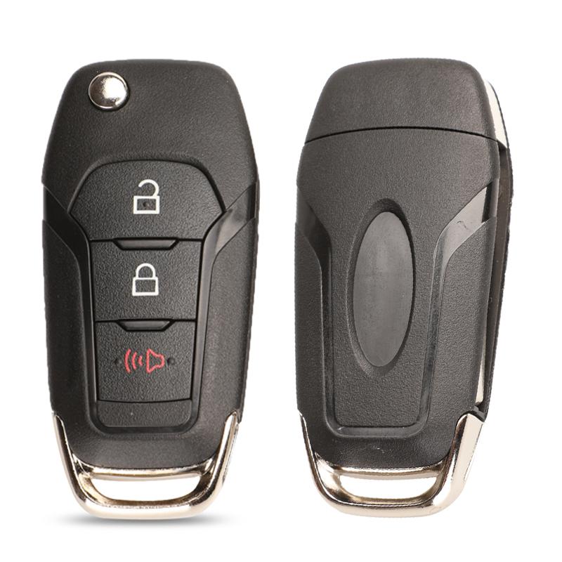 jingyuqin 10pcs/lot 2/3/4 Buttons Flip Folding Remote Car Key Shell Case for Ford Fusion Edge Explorer 2013-2015 HU101 blade