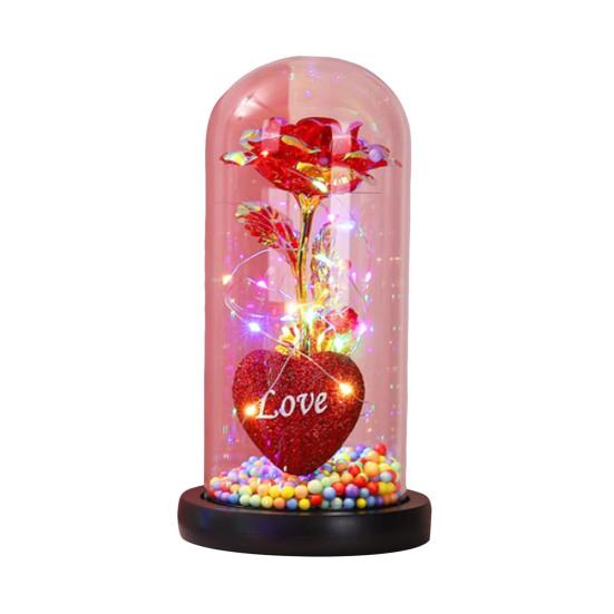 

Forever Rose Gift for Women Mom Wife Light Up Eternal Rose Flower in Glass D