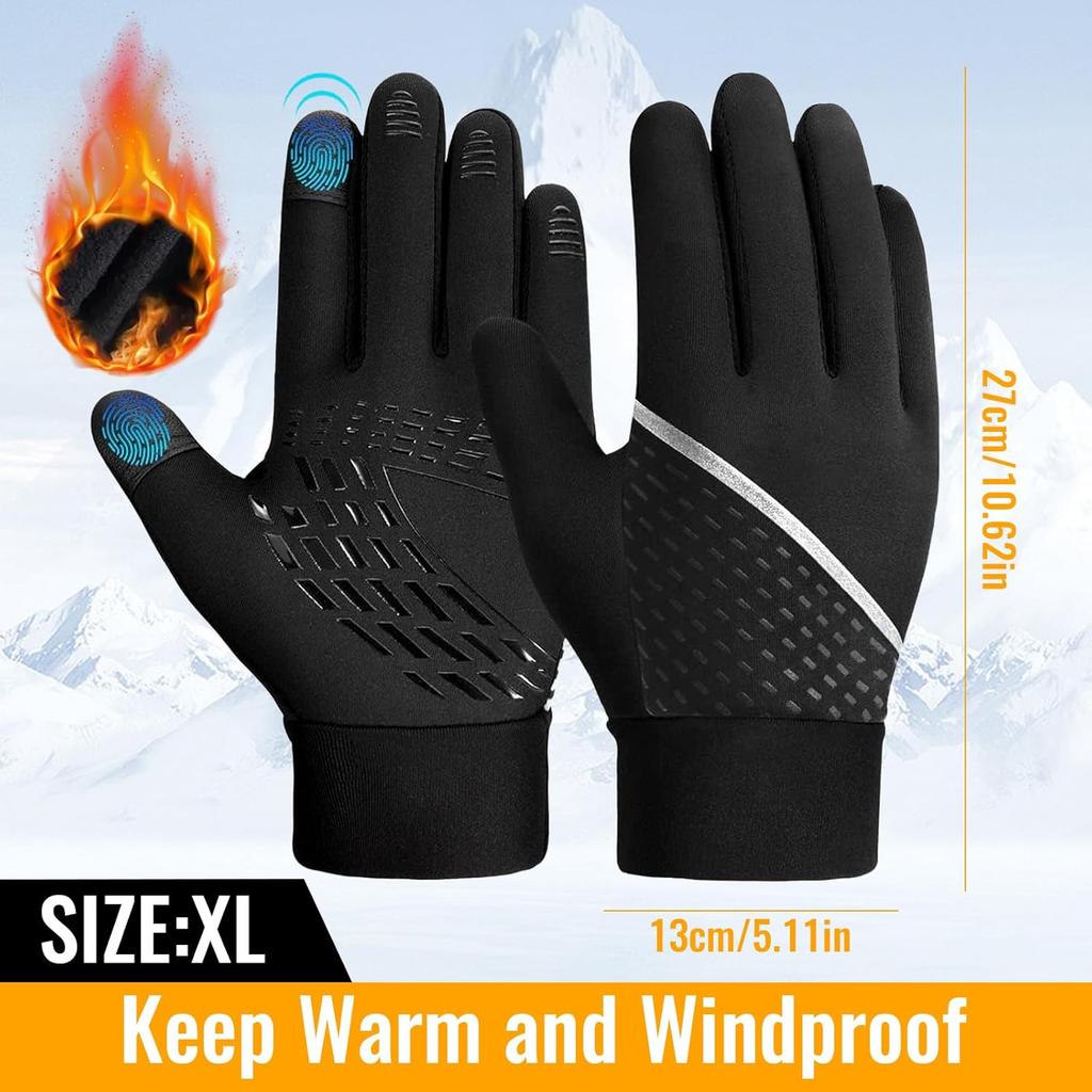 Mount Kumgang Universal Gloves Warm Cycling Gloves Winter, Thermo Fleece Running Gloves With Anti-slip Windproof Touch Screen Cycling Gloves Outdoor