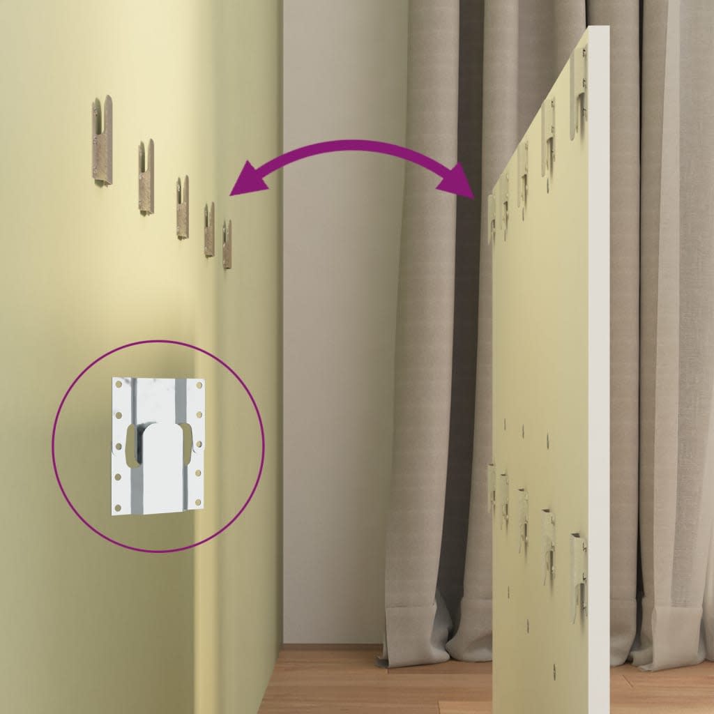 Headboard with Nightstands White Particleboard