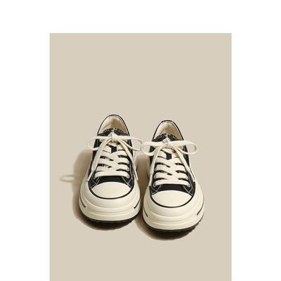 Authentische Canvas-Schuhe mit dicken Sohlen für Damen im Frühjahr, neue koreanische Version der All-Match-Casual-Sportschuhe