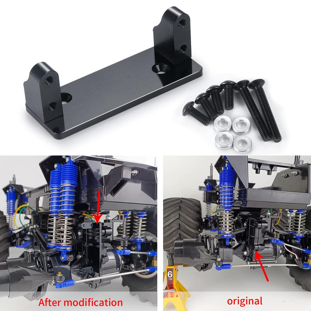 TRZX Aluminum Alloy Servo Mount Bracket for 1/10 Tamiya Croc Buster 4x4x4 RC Truck Car
