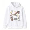 Felpa con Cappuccio Pullover per Bambini Collezione Gatto Cartone Animato Carino Stampa Grafica Frontale Felpa Morbida con Cappuccio a Manica Lunga per Bambini e Bambine, Top Casual Autunnale Quotidiano per Esterno